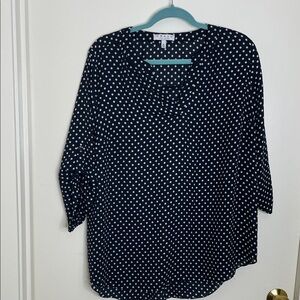 Chaus Black and White Polka Dot Blouse